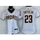 Women's San Diego Padres #13 Manny Machado White Team Logo Cool Base Jersey