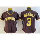 Women's San Diego Padres #3 Jackson Merrill Brown Limited Jersey
