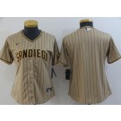 Women's San Diego Padres Blank Khaki Team Logo Cool Base Jersey