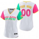 Women's San Diego Padres Customized White 2022 City Connect Cool Base Jersey
