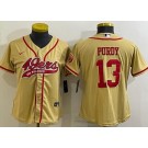 Women's San Francisco 49ers #13 Brock Purdy Limited Gold Baseball Jersey