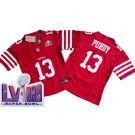 Women's San Francisco 49ers #13 Brock Purdy Limited Red LVIII Super Bowl FUSE Vapor Jersey