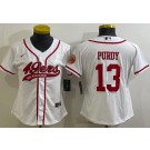 Women's San Francisco 49ers #13 Brock Purdy Limited White Baseball Jersey