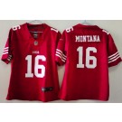Women's San Francisco 49ers #16 Joe Montana Limited Red Vapor Jersey