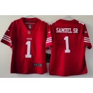 Women's San Francisco 49ers #1 Deebo Samuel Sr Limited Red Vapor Jersey