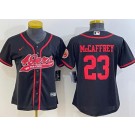 Women's San Francisco 49ers #23 Christian McCaffrey Limited Black Baseball Jersey
