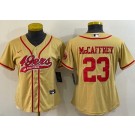 Women's San Francisco 49ers #23 Christian McCaffrey Limited Gold Baseball Jersey