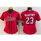 Women's San Francisco 49ers #23 Christian McCaffrey Limited Red Alternate Baseball Jersey
