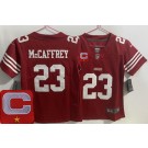 Women's San Francisco 49ers #23 Christian McCaffrey Limited Red C Patch  Vapor Jersey