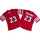 Women's San Francisco 49ers #23 Christian McCaffrey Limited Red Throwback FUSE Vapor Jersey
