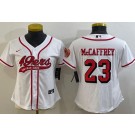 Women's San Francisco 49ers #23 Christian McCaffrey Limited White Alternate Baseball Jersey