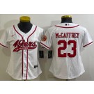Women's San Francisco 49ers #23 Christian McCaffrey Limited White Baseball Jersey