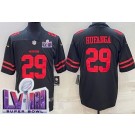 Women's San Francisco 49ers #29 Talanoa Hufanga Limited Black LVIII Super Bowl Vapor Jersey