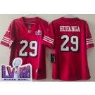 Women's San Francisco 49ers #29 Talanoa Hufanga Limited Red Alternate LVIII Super Bowl Vapor Jersey