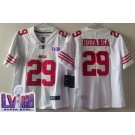 Women's San Francisco 49ers #29 Talanoa Hufanga Limited White LVIII Super Bowl Vapor Jersey