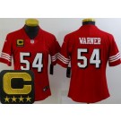 Women's San Francisco 49ers #54 Fred Warner Limited Red Throwback C Patch Vapor Jersey