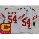 Women's San Francisco 49ers #54 Fred Warner Limited White C Patch Vapor Jersey