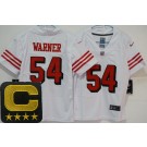 Women's San Francisco 49ers #54 Fred Warner Limited White Throwback C Patch Vapor Jersey