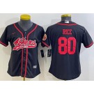 Women's San Francisco 49ers #80 Jerry Rice Limited Black Baseball Jersey