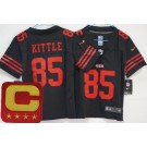 Women's San Francisco 49ers #85 George Kittle Limited Black C Patch Vapor Jersey