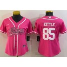 Women's San Francisco 49ers #85 George Kittle Limited Pink Baseball Jersey