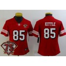 Women's San Francisco 49ers #85 George Kittle Limited Red 75th Anniversary Alternate Vapor Jersey