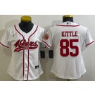 Women's San Francisco 49ers #85 George Kittle Limited White Baseball Jersey