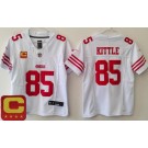 Women's San Francisco 49ers #85 George Kittle Limited White C Patch FUSE Vapor Jersey