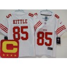 Women's San Francisco 49ers #85 George Kittle Limited White C Patch Vapor Jersey