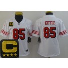 Women's San Francisco 49ers #85 George Kittle Limited White Throwback C Patch Vapor Jersey