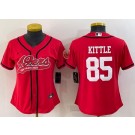 Women's San Francisco 49ers #85 George Kittle Red Baseball Jersey
