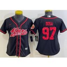 Women's San Francisco 49ers #97 Nick Bosa Limited Black Baseball Jersey