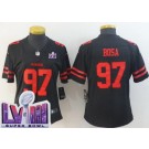 Women's San Francisco 49ers #97 Nick Bosa Limited Black LVIII Super Bowl Vapor Jersey