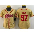 Women's San Francisco 49ers #97 Nick Bosa Limited Gold Baseball Jersey