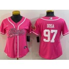 Women's San Francisco 49ers #97 Nick Bosa Limited Pink Baseball Jersey