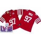 Women's San Francisco 49ers #97 Nick Bosa Limited Red LVIII Super Bowl FUSE Vapor Jersey
