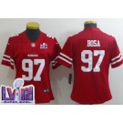 Women's San Francisco 49ers #97 Nick Bosa Limited Red LVIII Super Bowl Vapor Jersey