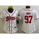 Women's San Francisco 49ers #97 Nick Bosa Limited White Baseball Jersey
