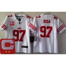 Women's San Francisco 49ers #97 Nick Bosa Limited White C Patch Vapor Jersey
