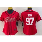 Women's San Francisco 49ers #97 Nick Bosa Red Baseball Jersey