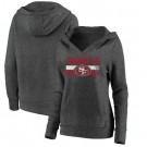 Women's San Francisco 49ers Charcoal First String V Neck Pullover Hoodie