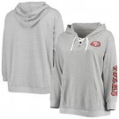 Women's San Francisco 49ers Gray Lace Up Pullover Hoodie