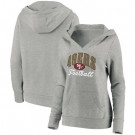 Women's San Francisco 49ers Gray Victory Script V Neck Pullover Hoodie