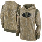 Women's San Francisco 49ers Olive 2021 Salute To Service Therma Performance Pullover Hoodie