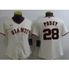 Women's San Francisco Giants #28 Buster Posey Cream Cool Base Jersey