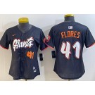 Women's San Francisco Giants #41 Wilmer Flores Black 2025 City Connect Limited Jersey