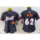 Women's San Francisco Giants #62 Logan Webb Black 2025 City Connect Limited Jersey