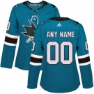 Women's San Jose Sharks Customized Blue Authentic Jersey