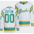 Women's San Jose Sharks Customized White 2022 Reverse Retro Authentic Jersey