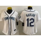 Women's Seattle Mariners #12 Josh Naylor White Cool Base Jersey